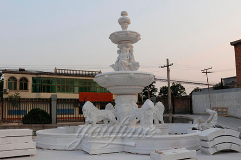 HAND CARVING LION LARGE GARDEN MARBLE FOUNTAINS FOR SALE