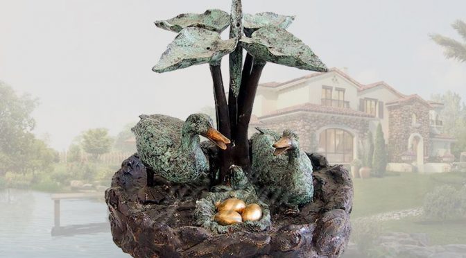 Lovely garden animal casting bronze ducks fountains for sale