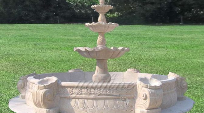 Outdoor Garden Retro 3 Tier Stone Fountains with Basin