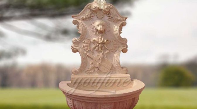 Outdoor Lion Head Wall Marble Fountains Sale by Factory