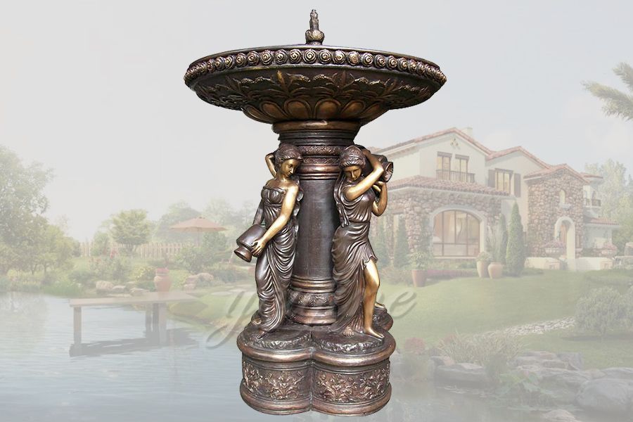 Superb large garden elegant lady bronze statues fountains for sale